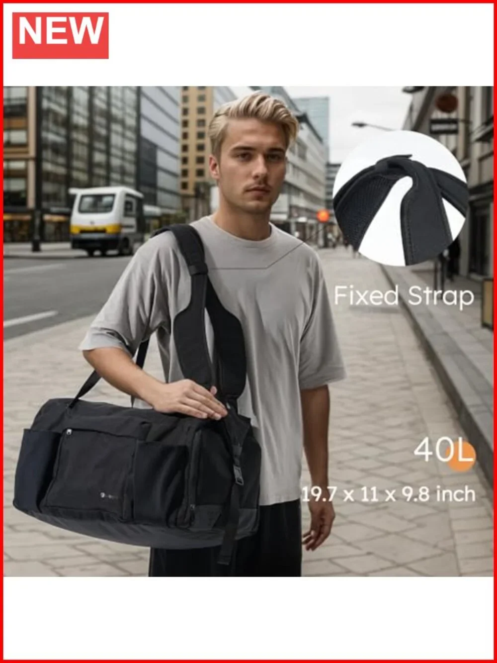 Convertible Gym Bag Backpack with Shoe Compartment and Wet Pocket 40L